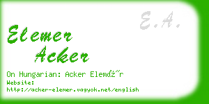 elemer acker business card
